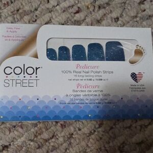 Color Street Sparkling Teal Pedicure Nail Strips